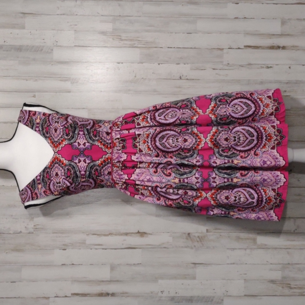 Maggy London Pink Paisley Sleeveless Dress